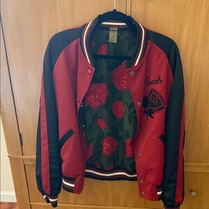 Coach Women's Varsity Jacket in Red and Black